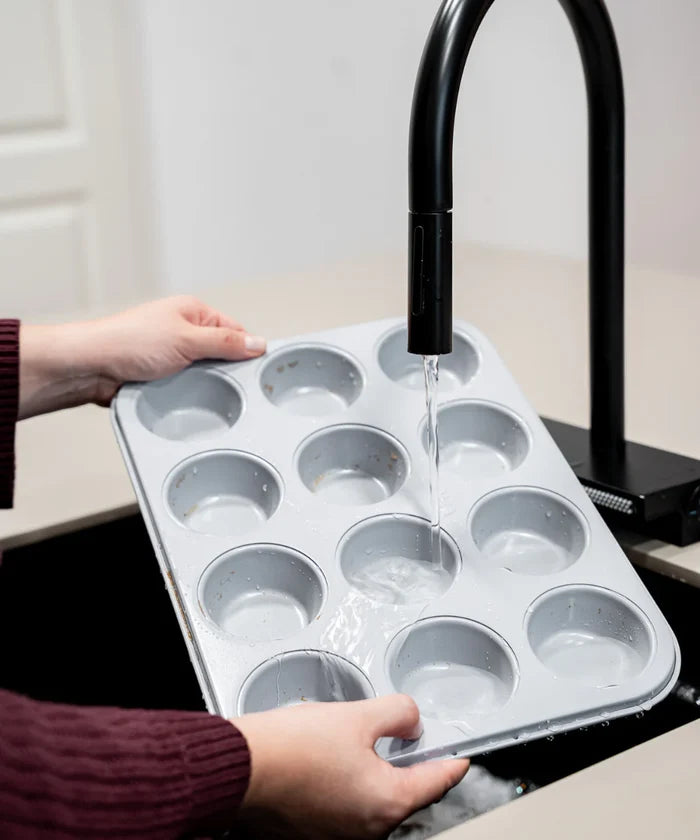 ZH Keramische muffinvorm beige – 12-Vaks, PFAS-vrij, Antiaanbak