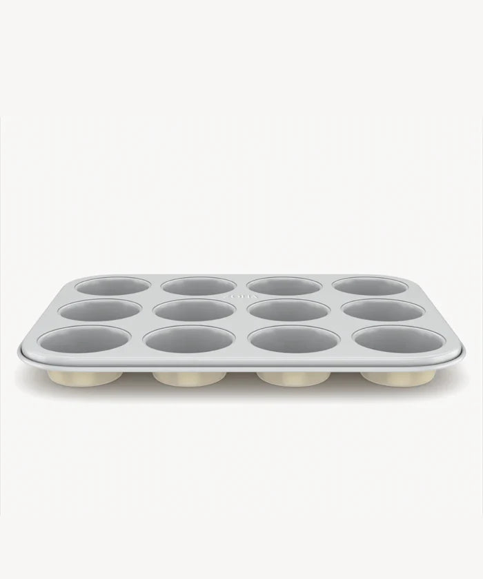ZH Keramische muffinvorm beige – 12-Vaks, PFAS-vrij, Antiaanbak