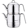 KORKMAZ Korkmaz Astra Theepotset 4-dlg - Turkse authentieke theepot RVS ( 1,1 / 2,0 L )