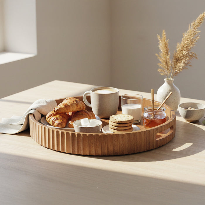 LIV LINEA Acaciahouten dienblad - Ø 35.5×5 cm