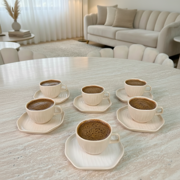 Bavary Linea Espressoset 12 delig | 6 persoons Beige - Cermico