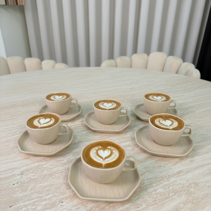 Bavary Linea Koffieset 12 Delig | 6 Persoons Beige - Cermico