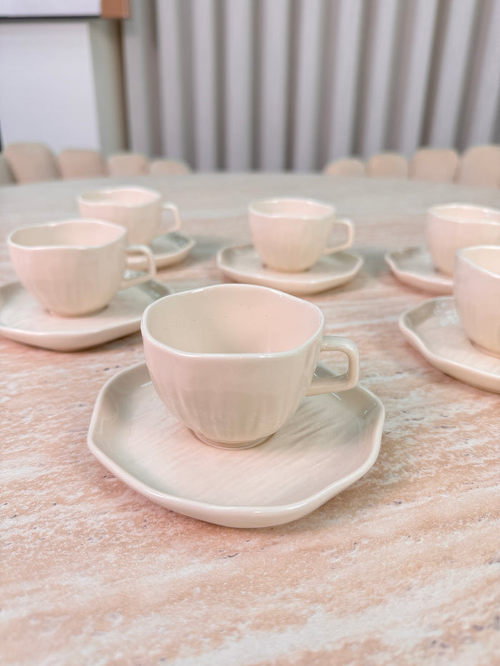 Bavary Linea Koffieset 12 Delig | 6 Persoons Beige - Cermico