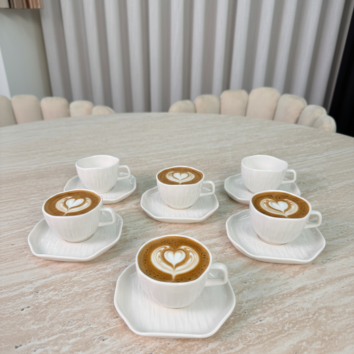 Bavary Linea Koffieset 12 Delig | 6 Persoons Wit - Cermico