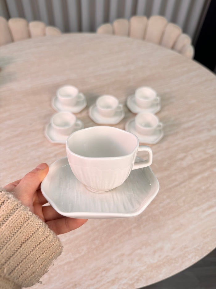 Bavary Linea Koffieset 12 Delig | 6 Persoons Wit - Cermico