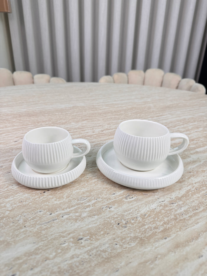 Bavary Lines ( BONDY LINE ) koffieset 12 Delig | 6 Persoons Wit