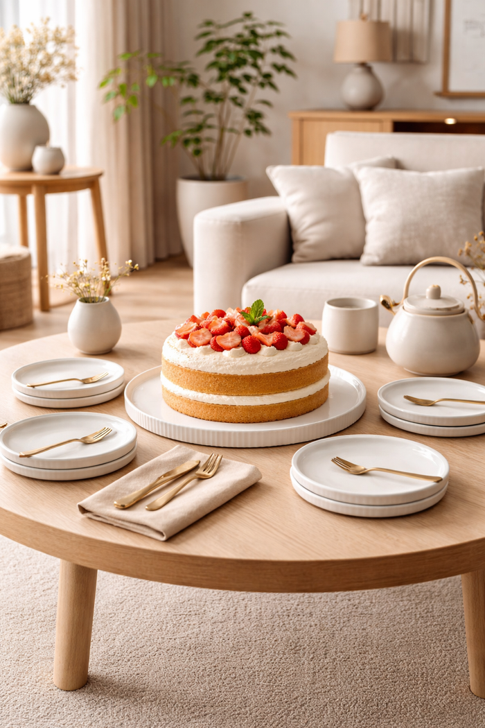 BRICARD PORCELAIN Marle White Gebaksset 7 Delig | 6 persoons