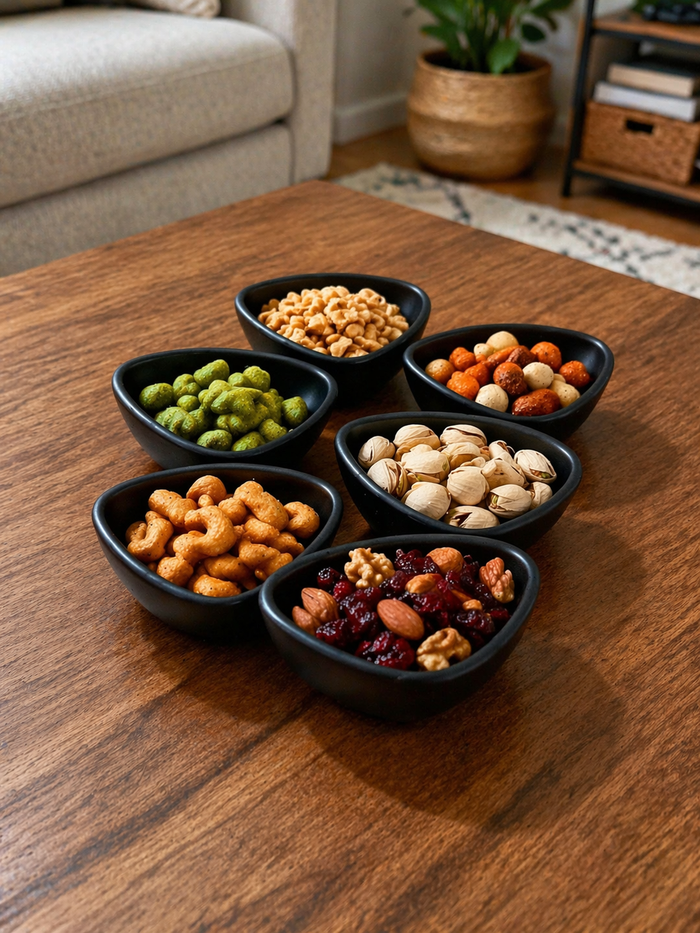 Cosy MELAMINE SNACKSET | 6 DELIG ORGANISCH ZWART