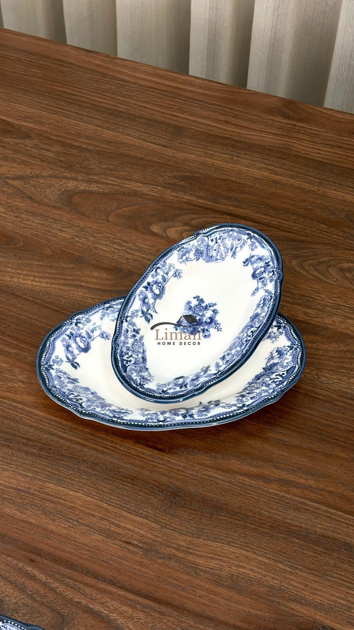 LIMAN New Vintage Navy Serveerbord 21cm | 2-delig