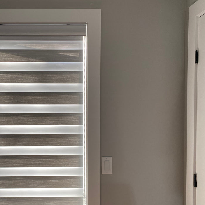 Premium Wool-Textured Room Darkening Zebra Blinds/ Dual Sheer Shades | MIFU Decor