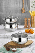 polochef Proline Midi Pannenset 6 Delig | Zilver