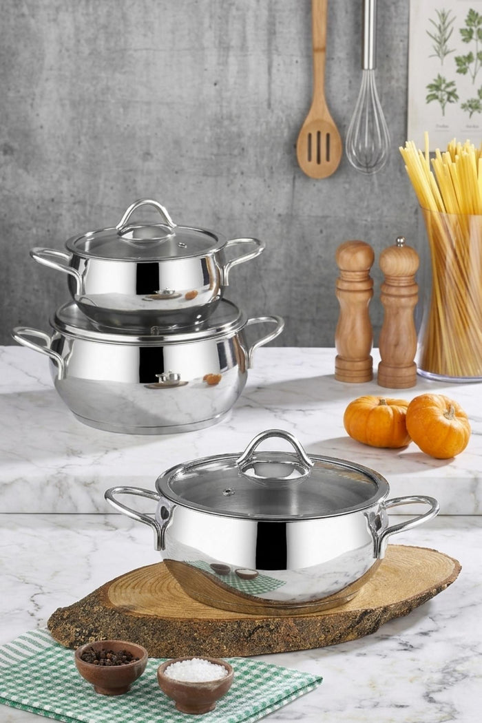 polochef Proline Midi Pannenset 6 Delig | Zilver