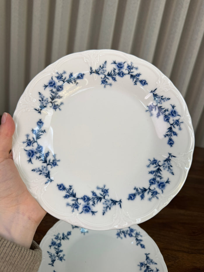 BonBistro Retro Blauw flower Gebaksset 7 Delig