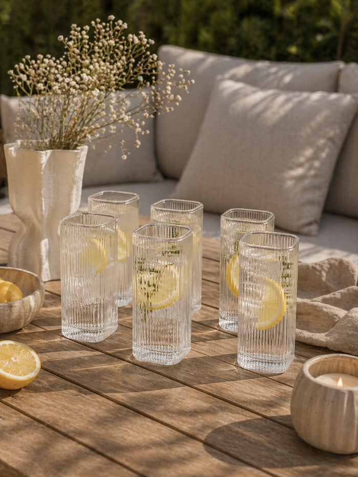 BVR Ribble Carree Longdrink Glazen 6 Delig