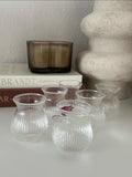 MLX Ribbled Tombik Borosilikat Borrelglas 6 Delig 100 ML