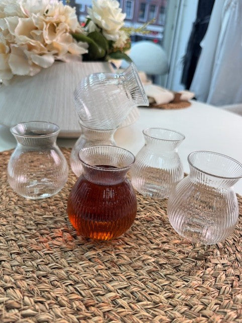 MLX Ribbled Tombik Borosilikat Theeglazen 6 Delig 200 ml