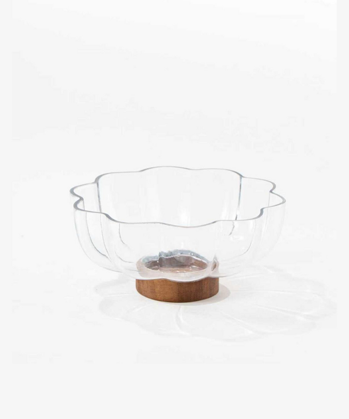 Bavary Rustic wood Daisy glazen schaal | 21.8 cm