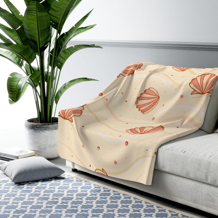 Sand Shell Sherpa Fleece Blanket