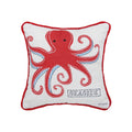 Seaside Octopus Throw Pillow
