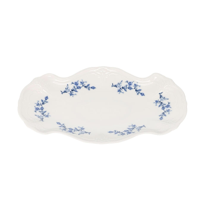 Serveerschaal 39x25cm Blue flower Retro