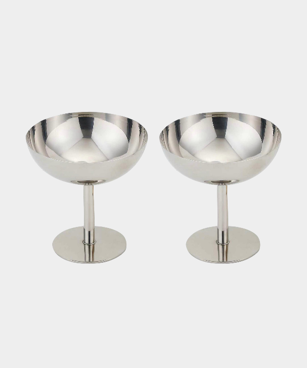 BVR Silvara ( Aura ) rvs schalen coupe / 2 Delig ( 9 cm )