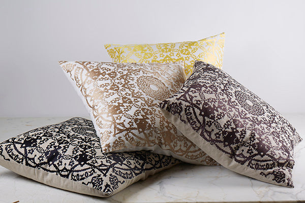 Product with title Symbol Pillow - PWSY2424-WHI-GLD PWSY2424-NAT-NIG PWSY2424-NAT-GRN