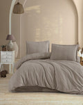 Lavella TAYLA DEKBEDOVERTREKSET | TAUPE 200X220 CM 4-DELIG