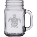 Turtle 16 oz. Mason Jar Glass Sets