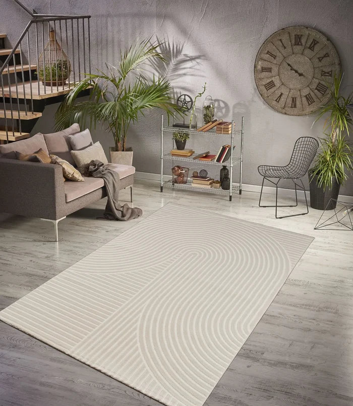 A - Z URGUP 39 HALI DARK CREAM Grote Boogjes - Japandi