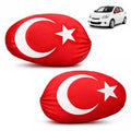 LimanOnline.com - Liman Home Decor WK 2026 | Turkije - Set van 2 Turkse spiegelvlaggen voor auto