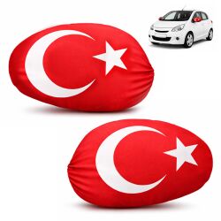LimanOnline.com - Liman Home Decor WK 2026 | Turkije - Set van 2 Turkse spiegelvlaggen voor auto