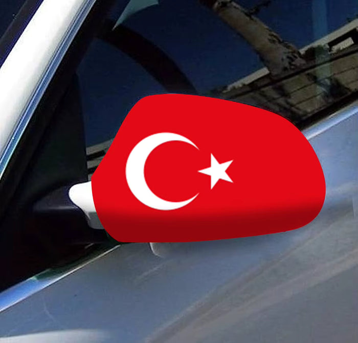 LimanOnline.com - Liman Home Decor WK 2026 | Turkije - Set van 2 Turkse spiegelvlaggen voor auto